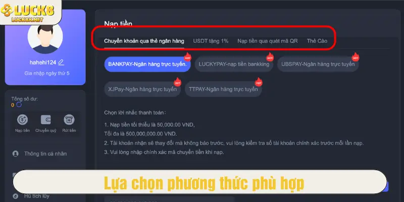 Lựa chọn phương thức phù hợp