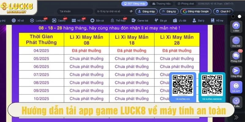 Ứng dụng LUCK8 có tốc độ truy cập nhanh và ổn định hơn